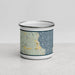 Front View Custom Lakeside Montana Map Enamel Mug in Woodblock