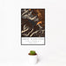 12x18 Lake Siskiyou California Map Print Portrait Orientation in Ember Style With Small Cactus Plant in White Planter
