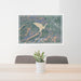 24x36 Lake Siskiyou California Map Print Lanscape Orientation in Afternoon Style Behind 2 Chairs Table and Potted Plant