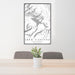 24x36 Lake Siskiyou California Map Print Portrait Orientation in Classic Style Behind 2 Chairs Table and Potted Plant