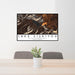 24x36 Lake Siskiyou California Map Print Lanscape Orientation in Ember Style Behind 2 Chairs Table and Potted Plant