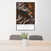 24x36 Lake Siskiyou California Map Print Portrait Orientation in Ember Style Behind 2 Chairs Table and Potted Plant