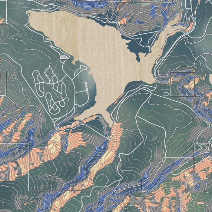 Lake Siskiyou California Map Print in Afternoon Style Zoomed In Close Up Showing Details