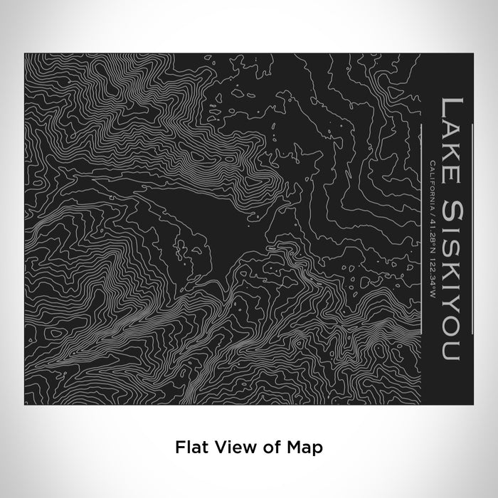 Rendered View of Lake Siskiyou California Map Engraving on 20oz Stainless Steel Insulated Bottle with Bamboo Top in Black