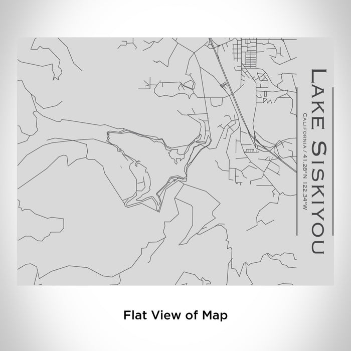 Rendered View of Lake Siskiyou California Map Engraving on 20oz Stainless Steel Insulated Bottle with Bamboo Top
