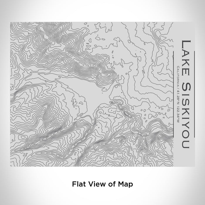 Rendered View of Lake Siskiyou California Map Engraving on 20oz Stainless Steel Insulated Bottle with Bamboo Top