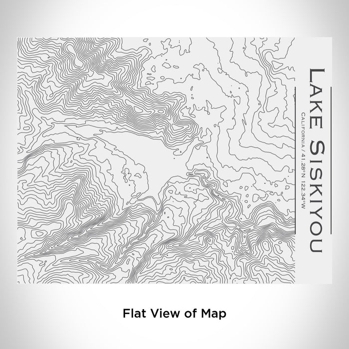 Rendered View of Lake Siskiyou California Map Engraving on 20oz Stainless Steel Insulated Bottle with Bamboo Top in White