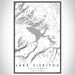 Lake Siskiyou California Map Print Portrait Orientation in Classic Style With Shaded Background