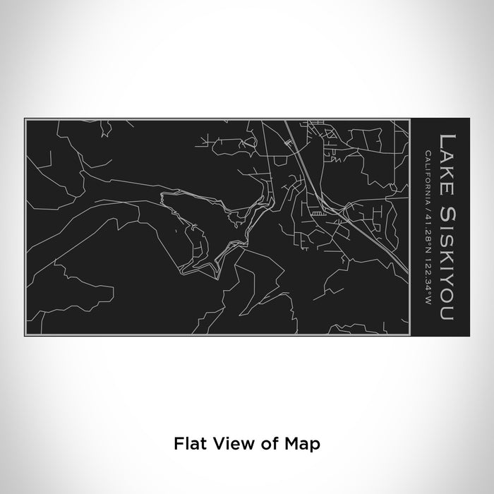 Rendered View of Lake Siskiyou California Map Engraving on 17oz Stainless Steel Insulated Cola Bottle in Black