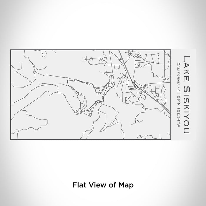 Rendered View of Lake Siskiyou California Map Engraving on 17oz Stainless Steel Insulated Cola Bottle in White