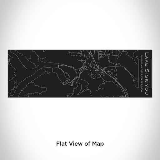 Rendered View of Lake Siskiyou California Map Engraving on 10oz Stainless Steel Insulated Cup with Sliding Lid in Black