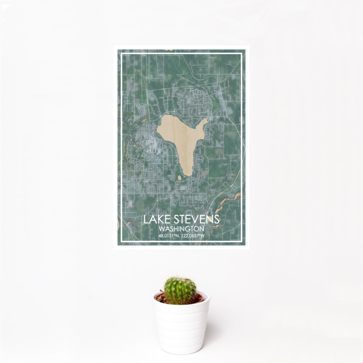 Lake Stevens - Washington Map Print in Afternoon — JACE Maps