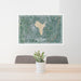 24x36 Lake Stevens Washington Map Print Lanscape Orientation in Afternoon Style Behind 2 Chairs Table and Potted Plant