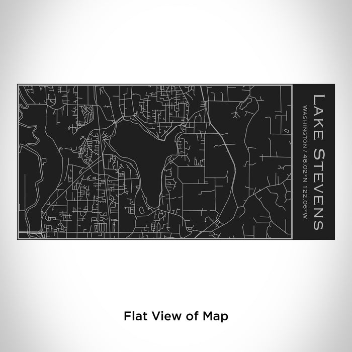 Rendered View of Lake Stevens Washington Map Engraving on 17oz Stainless Steel Insulated Cola Bottle in Black