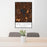 24x36 Lake Stevens Washington Map Print Portrait Orientation in Ember Style Behind 2 Chairs Table and Potted Plant