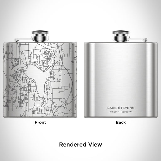Rendered View of Lake Stevens Washington Map Engraving on undefined