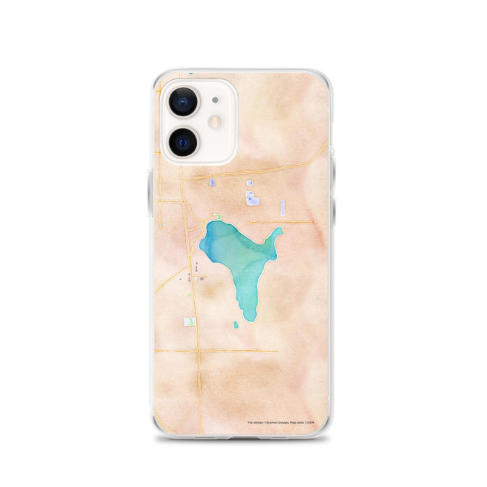Custom Lake Stevens Washington Map iPhone 12 Phone Case in Watercolor