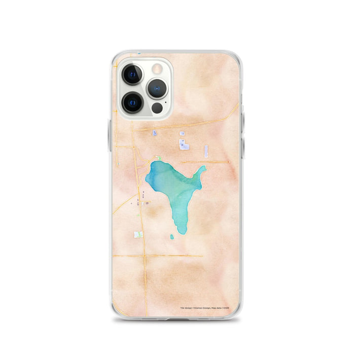 Custom Lake Stevens Washington Map iPhone 12 Pro Phone Case in Watercolor