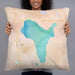 Person holding 22x22 Custom Lake Stevens Washington Map Throw Pillow in Watercolor