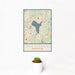 12x18 Lake Stevens Washington Map Print Portrait Orientation in Woodblock Style With Small Cactus Plant in White Planter