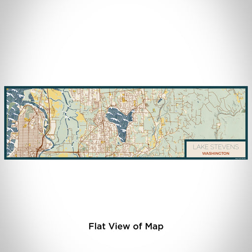 Flat View of Map Custom Lake Stevens Washington Map Enamel Mug in Woodblock