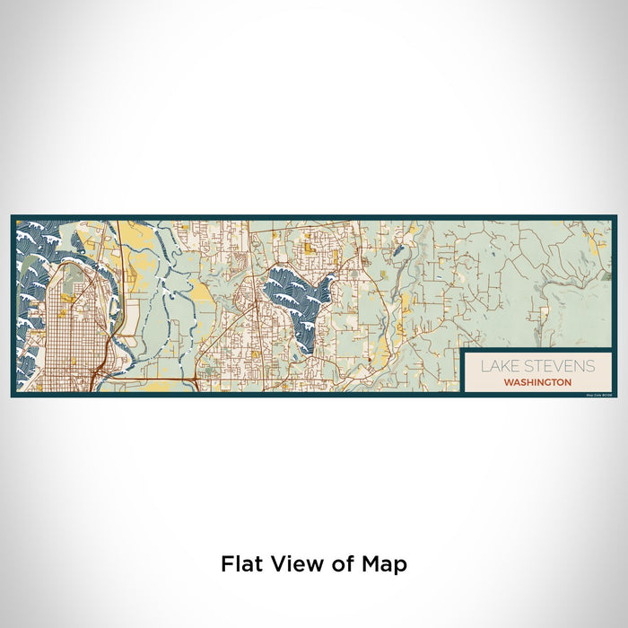 Flat View of Map Custom Lake Stevens Washington Map Enamel Mug in Woodblock