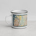 Left View Custom Lake Stevens Washington Map Enamel Mug in Woodblock