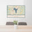 24x36 Lake Stevens Washington Map Print Landscape Orientation in Woodblock Style Behind 2 Chairs Table and Potted Plant