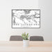 24x36 Lake Sutherland Washington Map Print Lanscape Orientation in Classic Style Behind 2 Chairs Table and Potted Plant