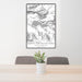 24x36 Lake Sutherland Washington Map Print Portrait Orientation in Classic Style Behind 2 Chairs Table and Potted Plant