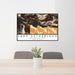 24x36 Lake Sutherland Washington Map Print Lanscape Orientation in Ember Style Behind 2 Chairs Table and Potted Plant