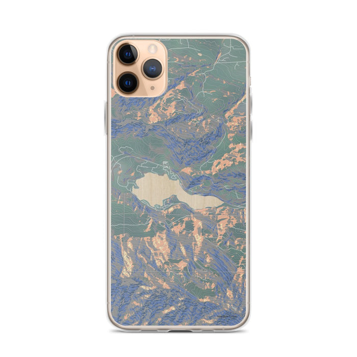 Custom iPhone 11 Pro Max Lake Sutherland Washington Map Phone Case in Afternoon