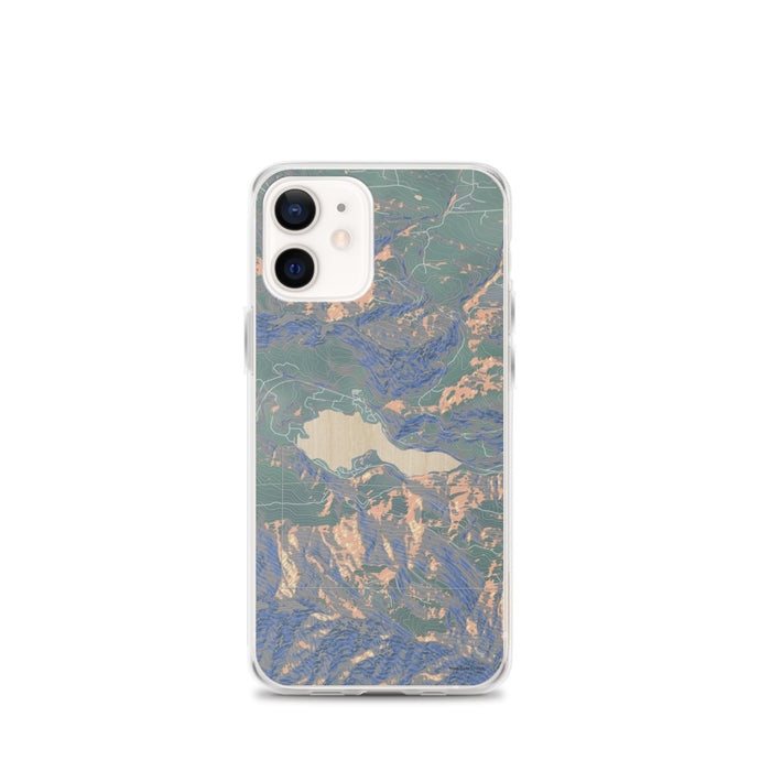 Custom iPhone 12 mini Lake Sutherland Washington Map Phone Case in Afternoon