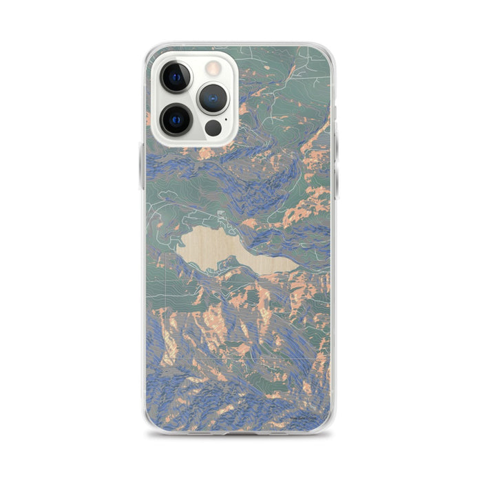Custom iPhone 12 Pro Max Lake Sutherland Washington Map Phone Case in Afternoon