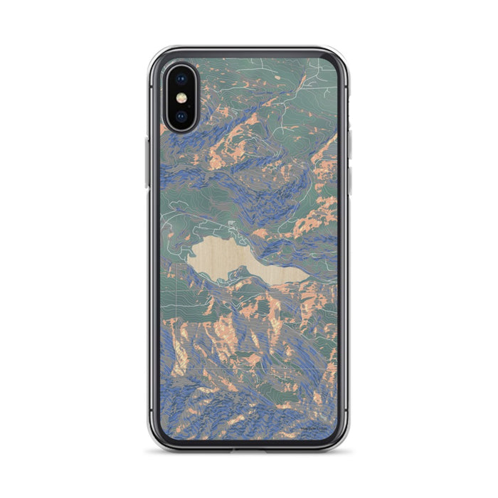 Custom iPhone X/XS Lake Sutherland Washington Map Phone Case in Afternoon