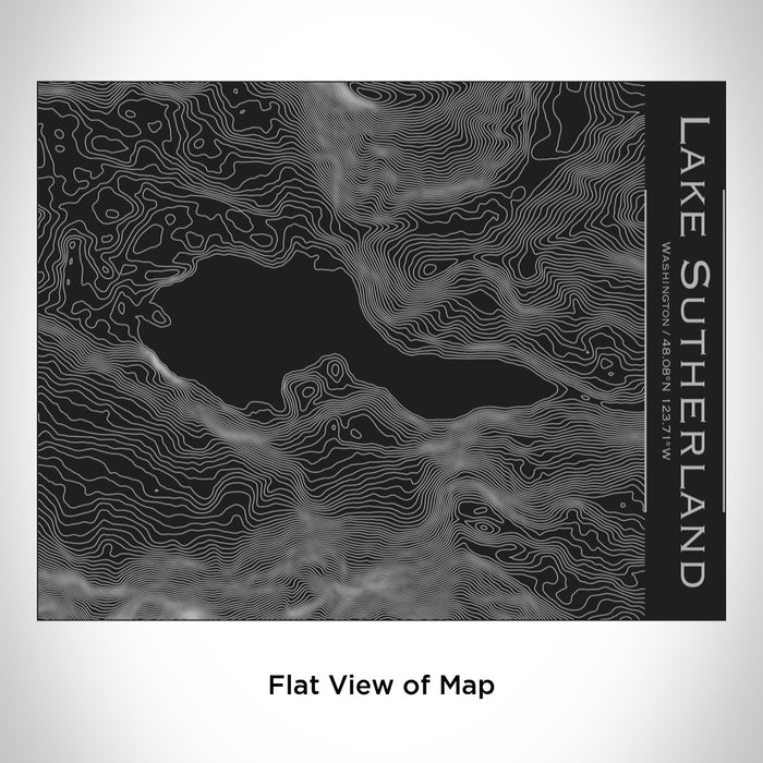 Rendered View of Lake Sutherland Washington Map Engraving on 20oz Stainless Steel Insulated Bottle with Bamboo Top in Black