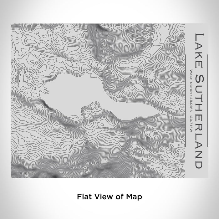 Rendered View of Lake Sutherland Washington Map Engraving on 20oz Stainless Steel Insulated Bottle with Bamboo Top