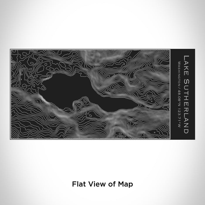 Rendered View of Lake Sutherland Washington Map Engraving on 17oz Stainless Steel Insulated Cola Bottle in Black