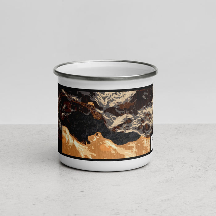 Front View Custom Lake Sutherland Washington Map Enamel Mug in Ember