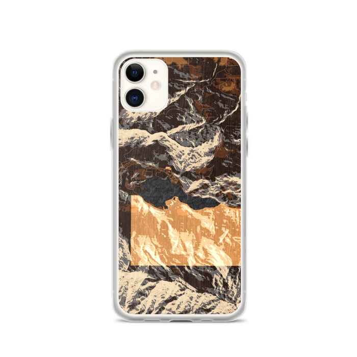 Custom iPhone 11 Lake Sutherland Washington Map Phone Case in Ember