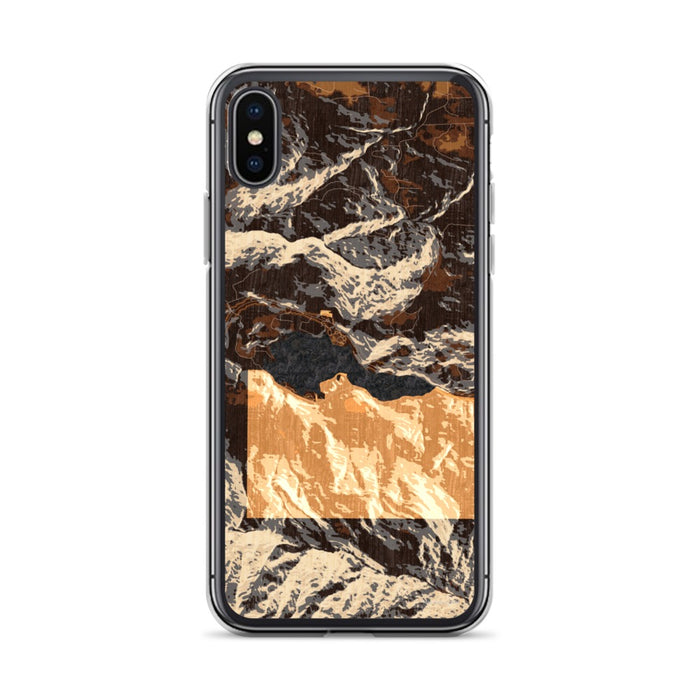 Custom iPhone X/XS Lake Sutherland Washington Map Phone Case in Ember
