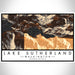 Lake Sutherland Washington Map Print Landscape Orientation in Ember Style With Shaded Background