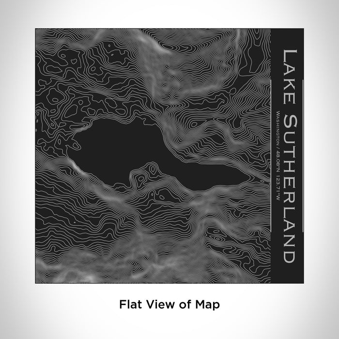 Rendered View of Lake Sutherland Washington Map Engraving on 17oz Stainless Steel Insulated Tumbler in Black