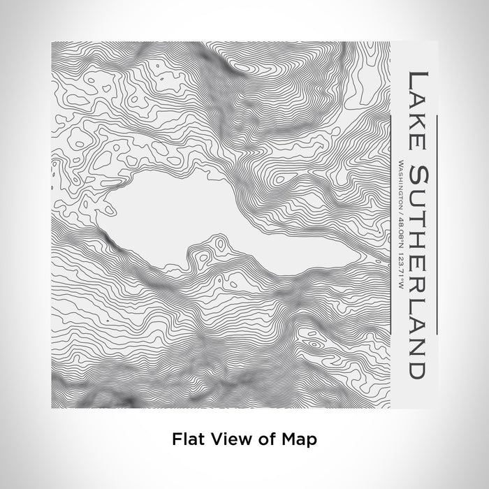 Rendered View of Lake Sutherland Washington Map Engraving on 17oz Stainless Steel Insulated Tumbler in White