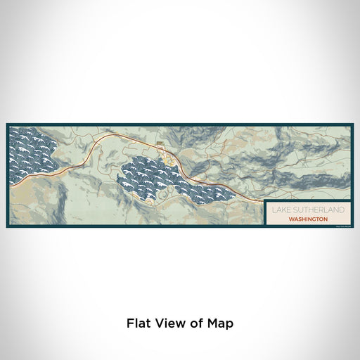Flat View of Map Custom Lake Sutherland Washington Map Enamel Mug in Woodblock
