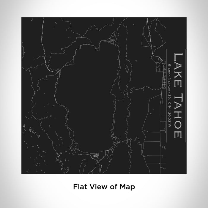 Rendered View of Lake Tahoe Sierra Nevada Map Engraving on 17oz Stainless Steel Insulated Tumbler in Black