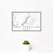 12x18 Lake Tenkiller Oklahoma Map Print Landscape Orientation in Classic Style With Small Cactus Plant in White Planter