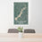 24x36 Lake Tenkiller Oklahoma Map Print Portrait Orientation in Afternoon Style Behind 2 Chairs Table and Potted Plant