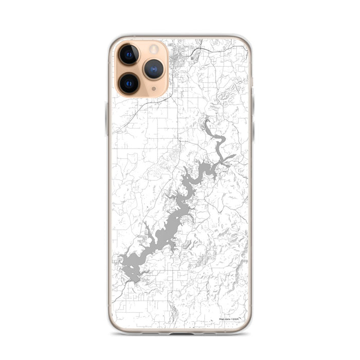 Custom iPhone 11 Pro Max Lake Tenkiller Oklahoma Map Phone Case in Classic