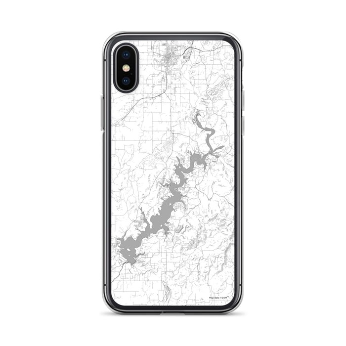 Custom iPhone X/XS Lake Tenkiller Oklahoma Map Phone Case in Classic